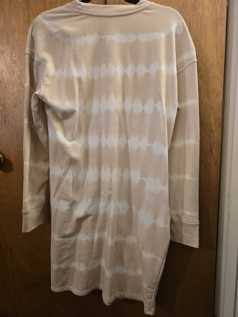 Time and Tru Beige Tie-Dye Sweatshirt Dress - Picture 5 of 5